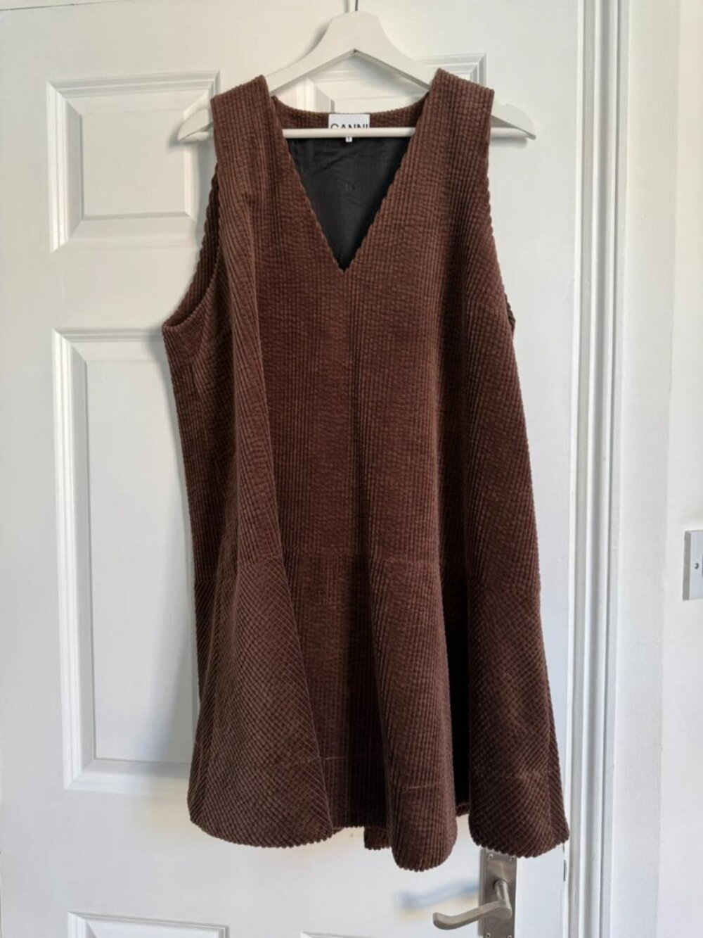 GANNI Brown Corduroy Mini Dress L